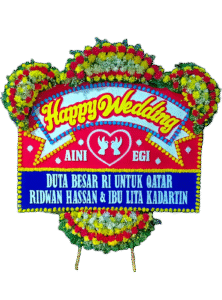 bunga papan wedding, toko bunga online, pesan bunga papan
