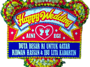 bunga papan wedding, toko bunga online, pesan bunga papan