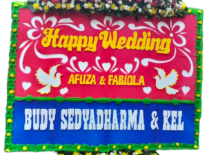 papan bunga, karangan bunga pernikahan