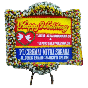 bunga papan wedding, toko bunga online, pesan bunga papan